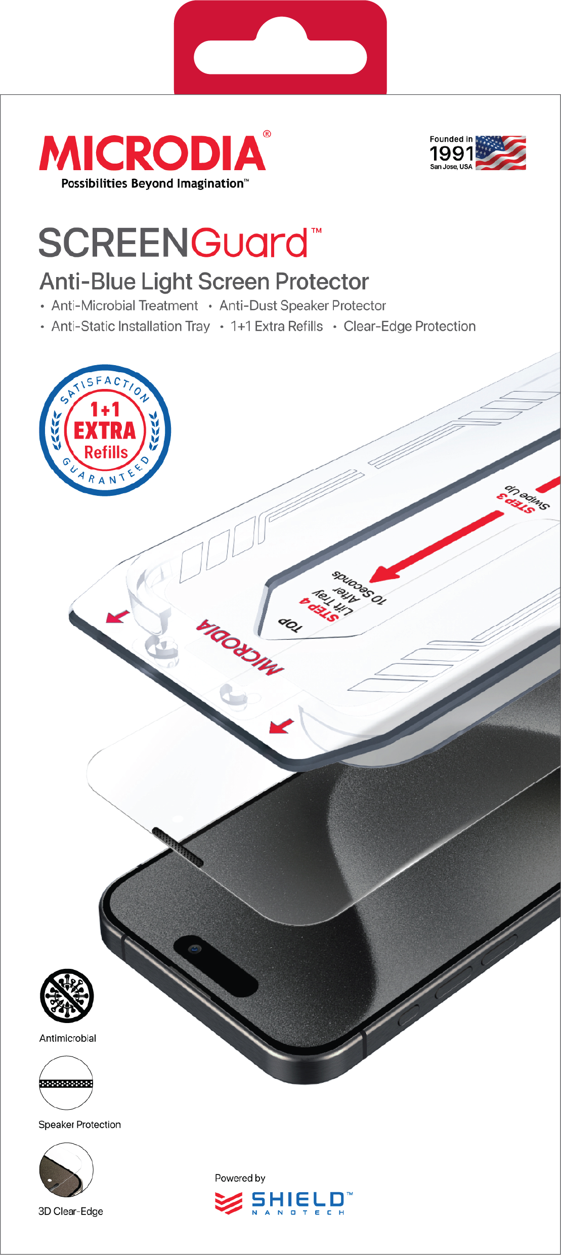 Microdia ScreenGuard Protecteur d'écran HD avec protection de haut-parleur anti-poussière pour iPhone 15/15 Plus/15 Pro/15 Pro Max (pour iPhone 15 Microdia ScreenGuard Protecteur d'écran HD avec protection de haut-parleur anti-poussière pour iPhone 15/15 Plus/15 Pro/15 Pro Max (pour iPhone 15