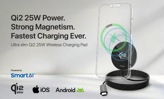 Qi2 25W Power. Strong Magnetism. Fastest Charging Ever.