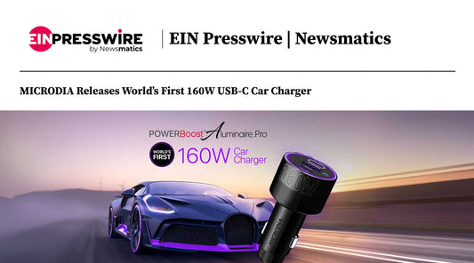 MICRODIA Releases World’s First 160W USB-C Car Charger