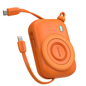 MICRODIA SNAPPower Uno Y10000 , 37.5W, Qi2 (Optional) 3-in-1 Magnetic Power Banks w/ Built-in USB-C Cable & Lightning Cable & LED Display Microdia