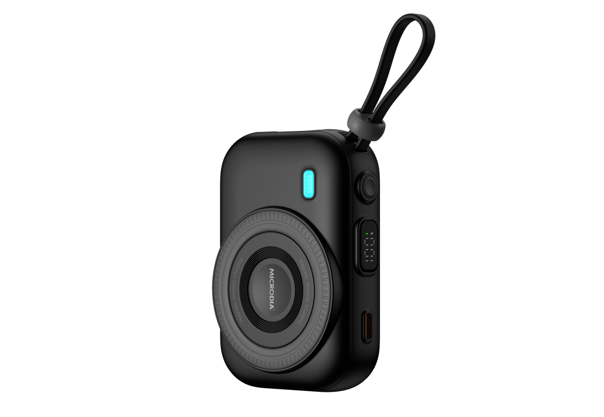 MICRODIA SNAPPower Uno Y10000 , 37.5W, Qi2 (Optional) 3-in-1 Magnetic Power Banks w/ Built-in USB-C Cable & Lightning Cable & LED Display Microdia