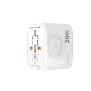 1WorldAdapter™ PD20W GaN Pro™ with 2 x USB-C PD3.2 & 2x USB-A QC4+ PPS Fast Charging Microdia