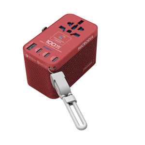 MICRODIA 1WorldAdapter™ PD100W GaN Pro™ World Travel Power Adapter with Detachable 100W USB-C Charge & Sync Cable, 3 x USB-C PD3.2 & 1 x USB-A QC4+, PPS Fast Charging Microdia
