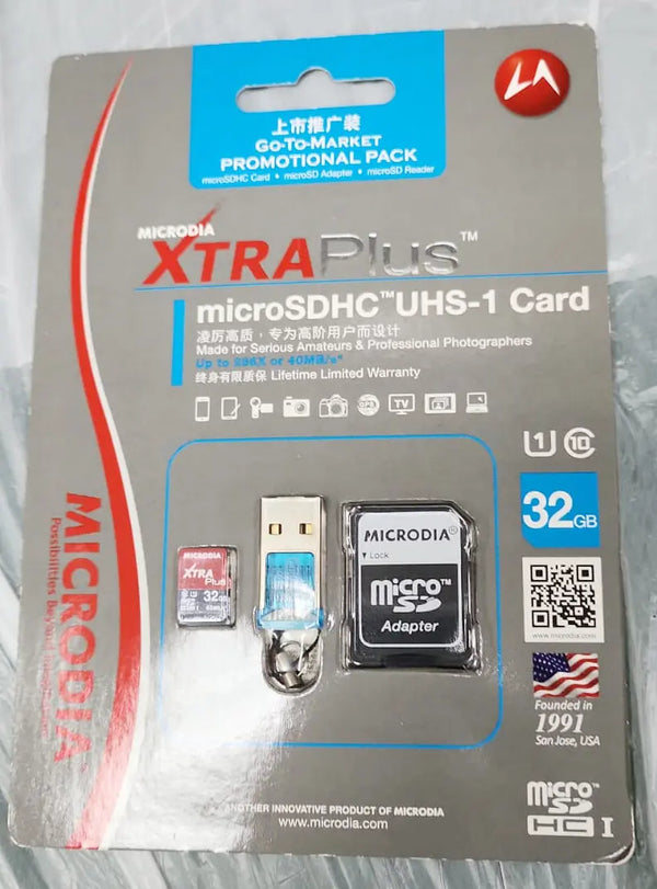 MICRODIA XTRA PLUS, Micro SDHC, UHS-1 Card, 32GB + USB + Adapter MICRODIA