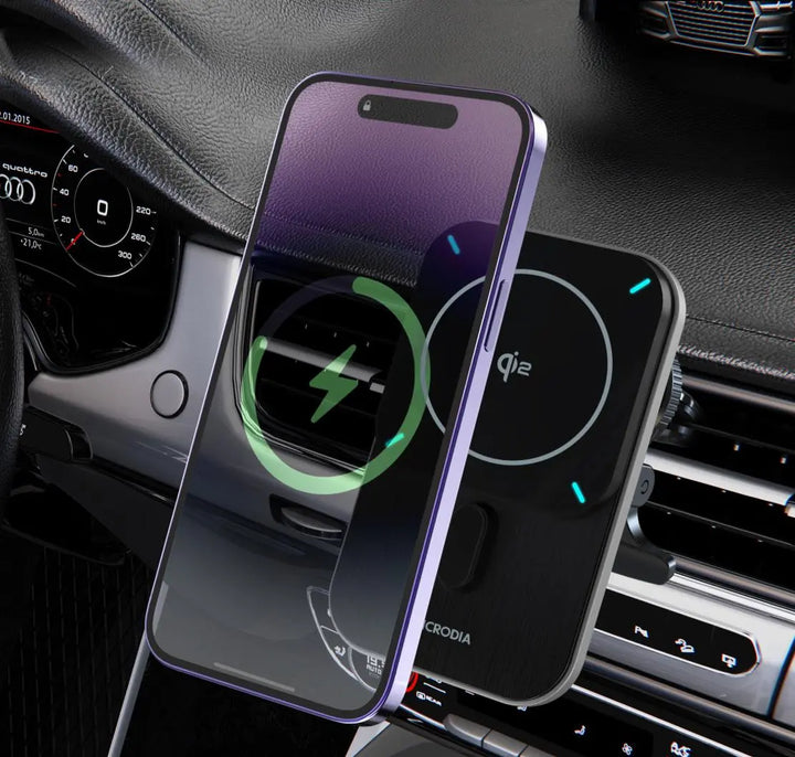 SNAPDrive™ TRON Qi2 15WMagnetic Wireless Car Charger RGB Lighting MICRODIA