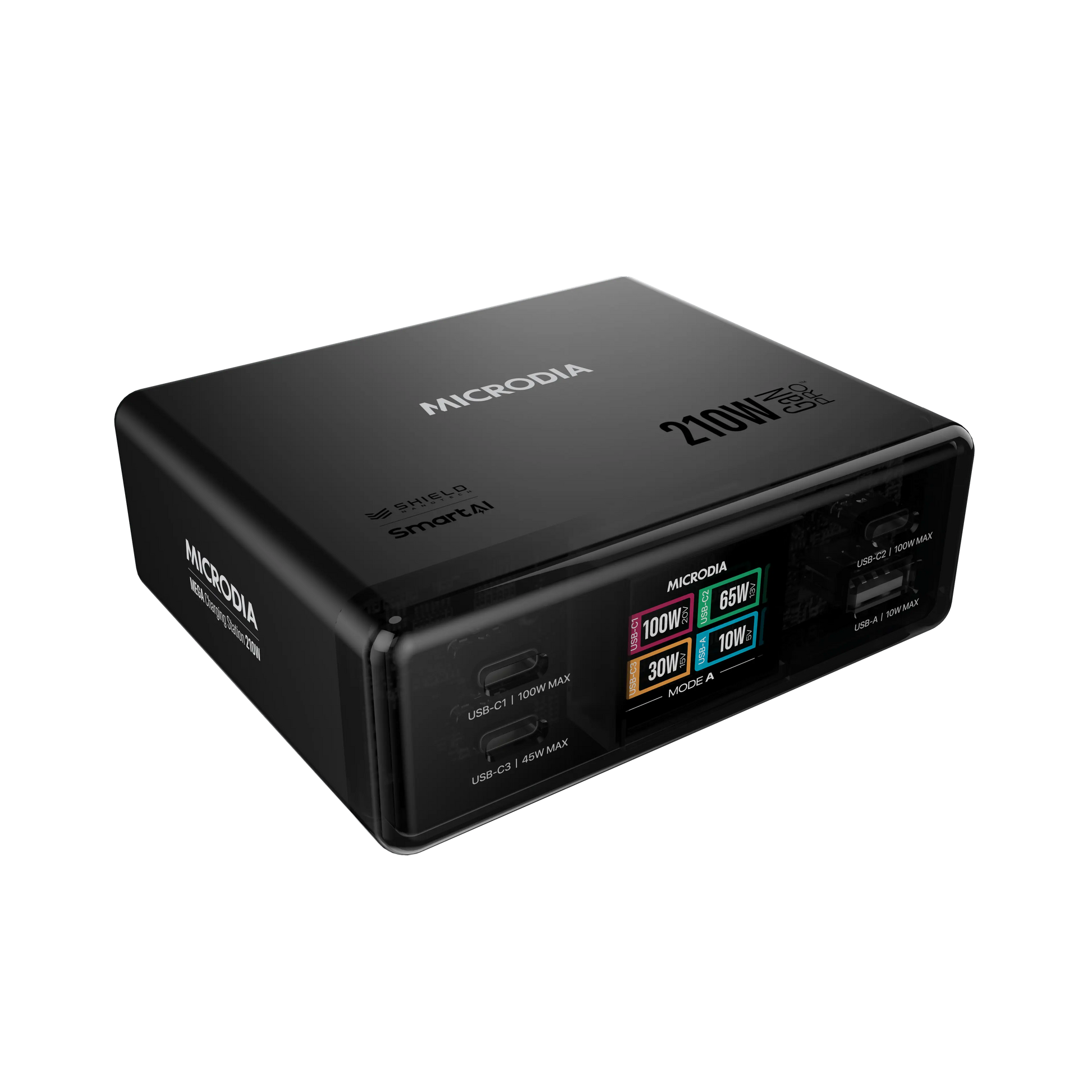 MEGA Charging Station 210W DESKTOP CHARGER, 4-PORT, USB-C PD & USB-A MICRODIA