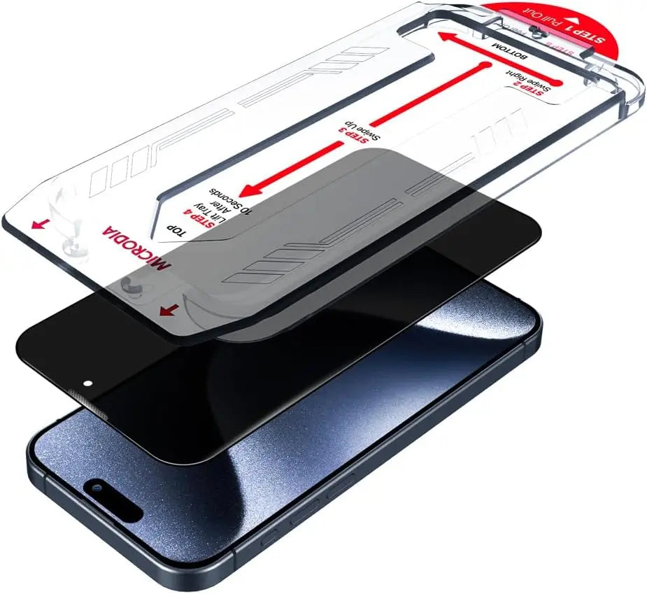 Microdia ScreenGuard Pellicola Protettiva In Vetro Temperato 9H Per IPhone 15/15 Plus/15 Pro/15 Pro Max - HD, Anti-impronta E Antipolvere