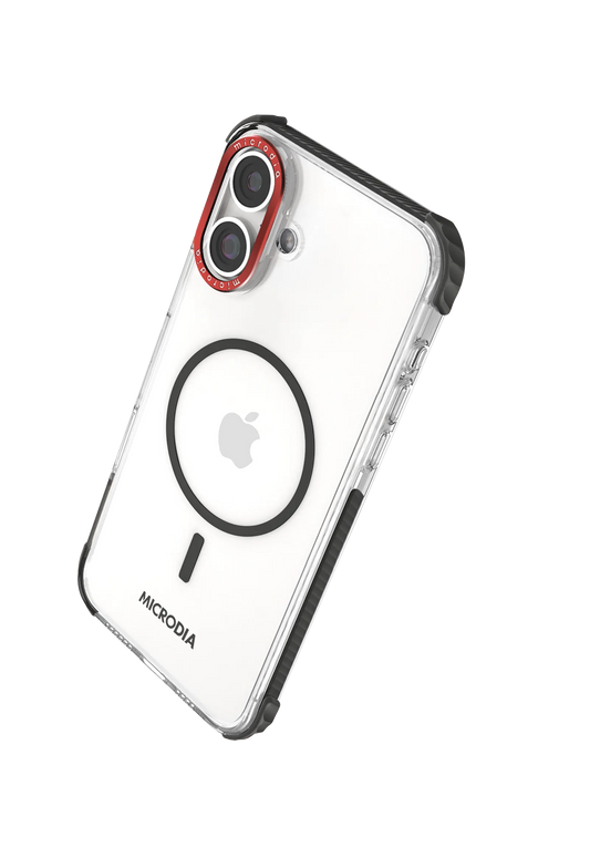CRYSTAL GEAR Black iPhone 16 Case Microdia