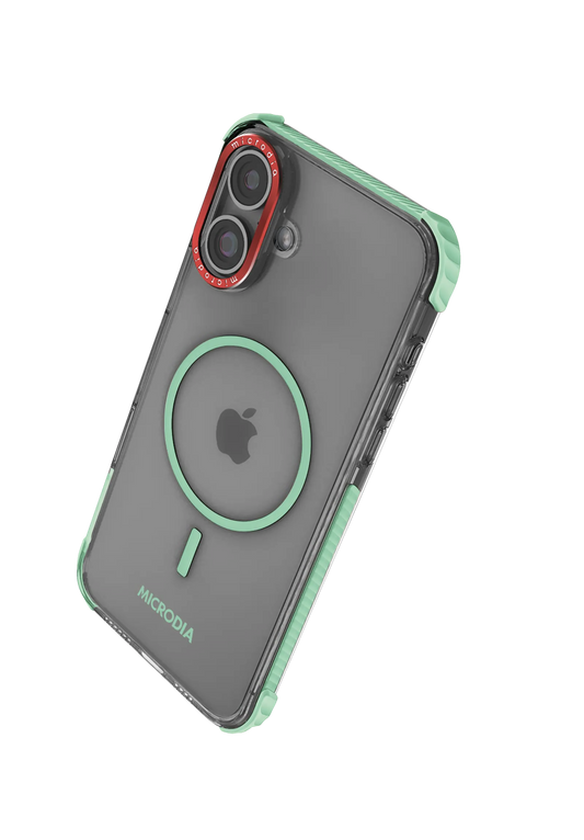 Funda para iPhone 16 y iPhone Plus en color menta CRYSTAL GEAR Microdia