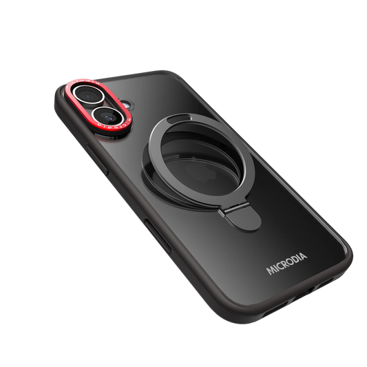 Funda protectora mate CRYSTAL RING para iPhone 16 Pro y Max con soporte Microdia