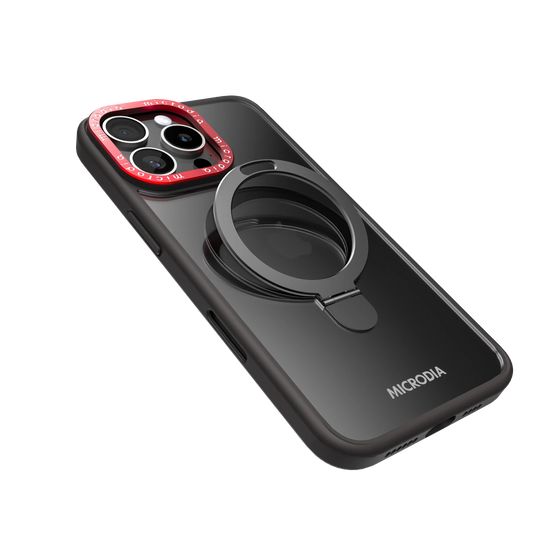 Funda protectora mate CRYSTAL RING para iPhone 16 Pro y Max con soporte Microdia