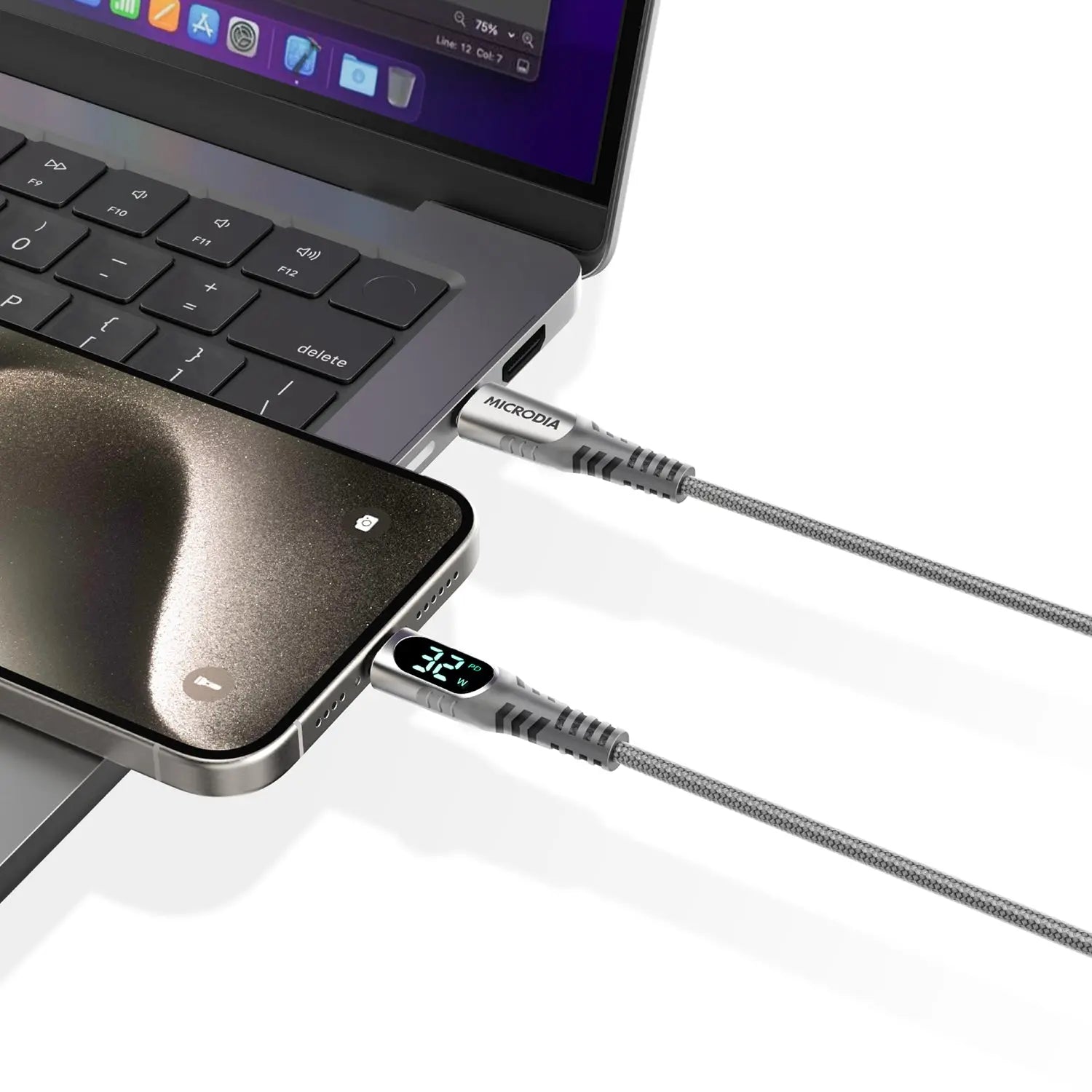ExeCable™ Digital-Display PD60W/100W USB-C to USB-C - Microdia – MICRODIA