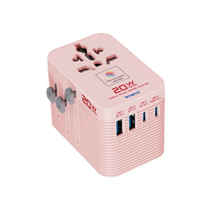 MICRODIA 1WorldAdapter™ PD20W GaN Pro™ World Travel Power Adapter with 2 x USB-C PD3.2 & 2 x USB-A QC4+, PPS Fast Charging Microdia