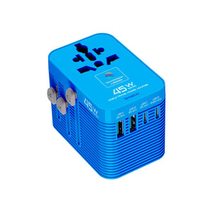 MICRODIA 1WorldAdapter™ PD45W GaN Pro™ World Travel Power Adapter with 2 x USB-C PD3.2 & 2 x USB-A QC4+, PPS Fast Charging Microdia