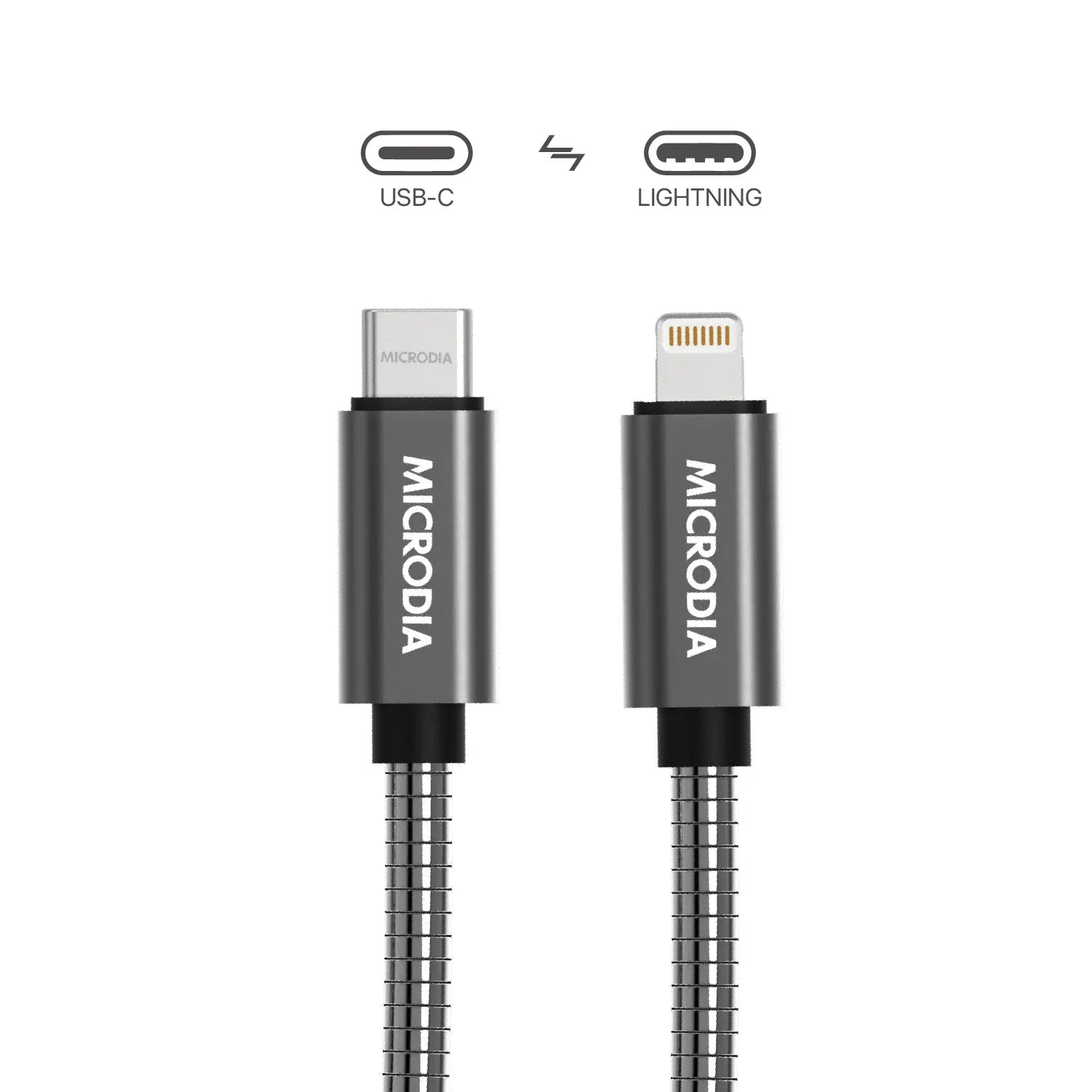 MICRODIA ExeCable™ Steel PD60W USB-C to Lightning Charge & Sync Cable Microdia