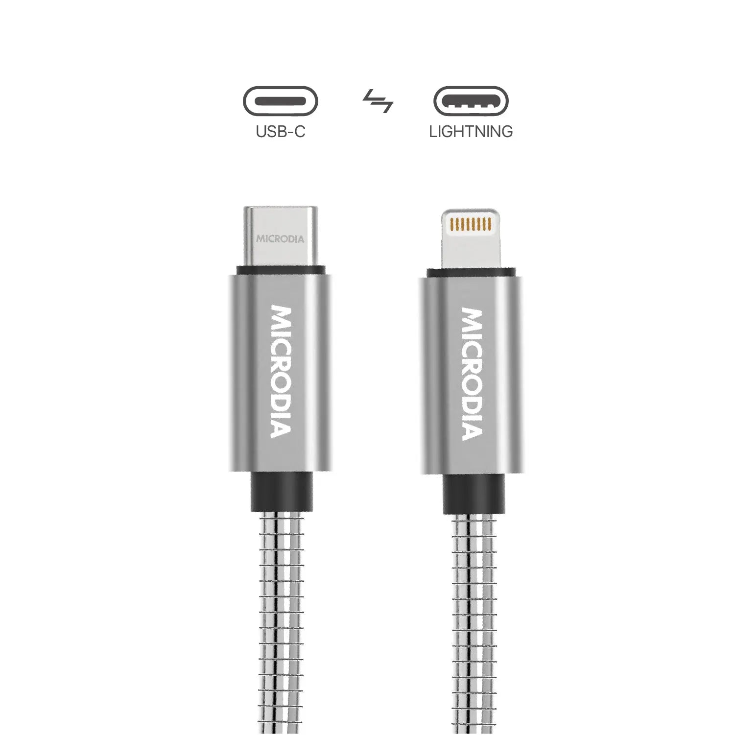 MICRODIA ExeCable™ Steel PD60W USB-C to Lightning Charge & Sync Cable Microdia