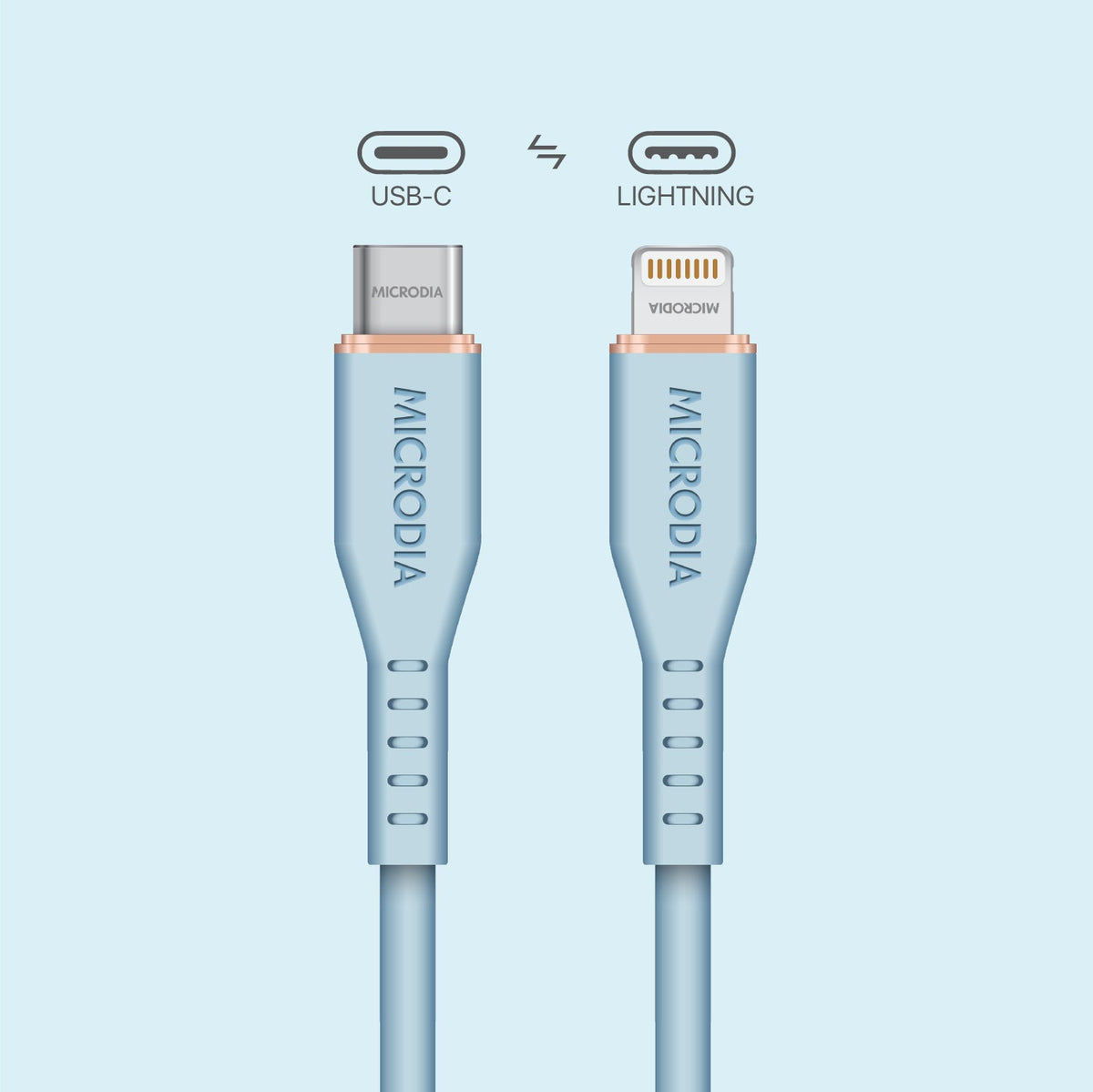 MICRODIA Fruitywire™ Liquid Silicon MFi-Certified 60W USB-C to Lightning Charge & Sync Cable Interface USB-C (USB2.0), MFi Lightning Transfer Speed 480Mbps Microdia