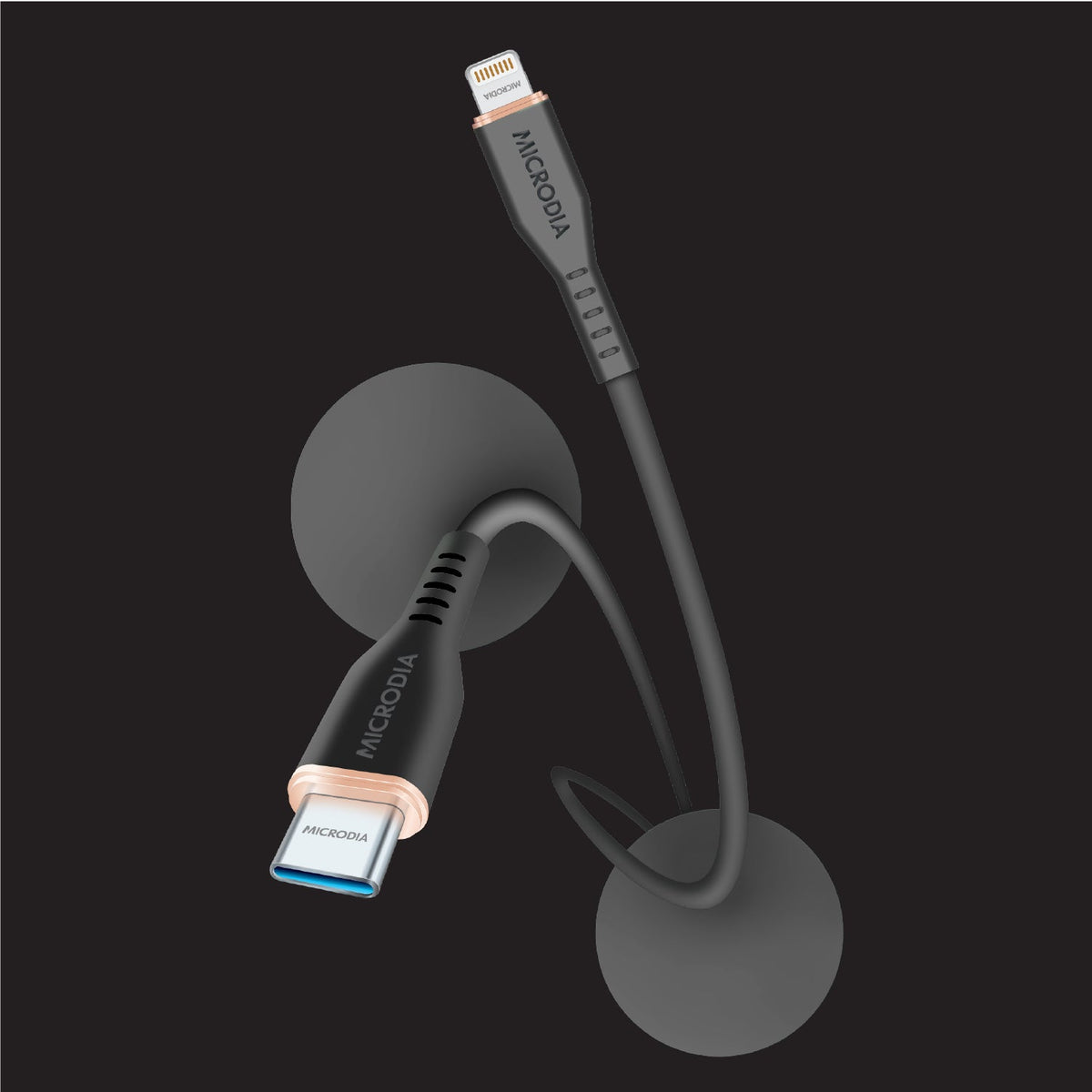 MICRODIA Fruitywire™ Liquid Silicon MFi-Certified 60W USB-C to Lightning Charge & Sync Cable Interface USB-C (USB2.0), MFi Lightning Transfer Speed 480Mbps Microdia