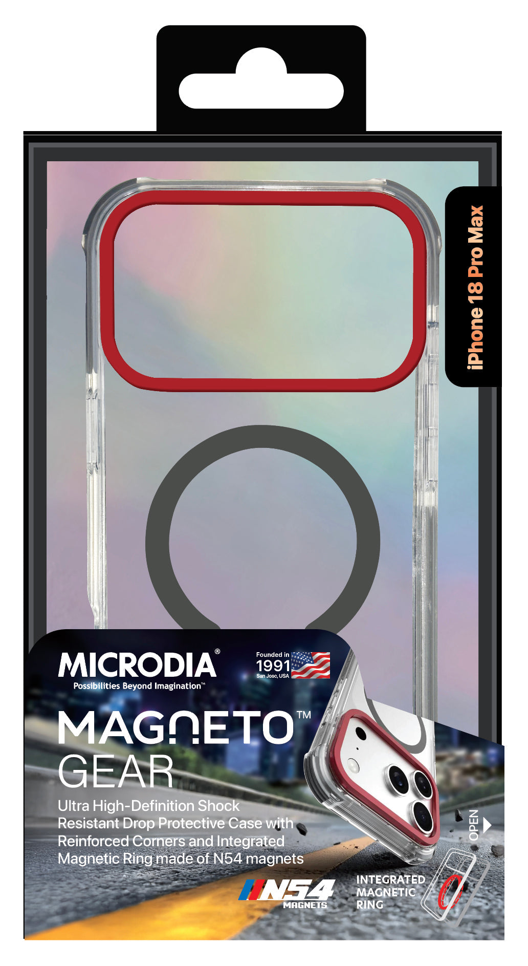 MAGNETO™ GEAR – 4M Certified Shock Resistant Protective Case with Reinforced Corners, Integrated Magnetic Ring made of N54 magnets Microdia