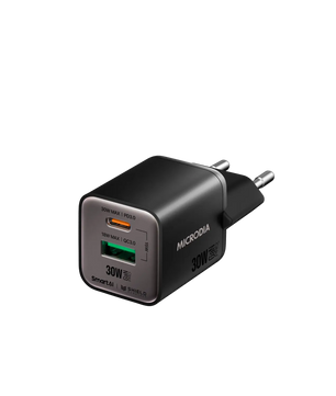 SMARTCube™ Nano 30W GaN Pro Wall Charger,Dual-Port, USB-C PD3.0 + USB-A QC3.0 Microdia
