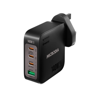 MICRODIA SMARTCube™ Nano 140W, GaN Pro Wall Charger, 4-Port, USB-C PD3.1 + USB-A QC3.0 Microdia