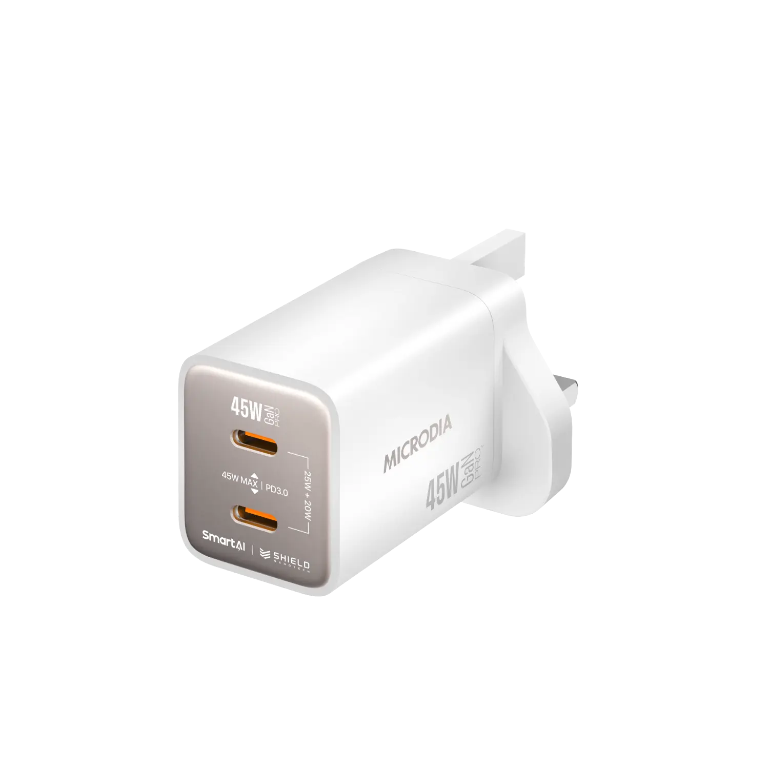 SMARTCube™ Nano 45W GaN Pro Wall Charger, Dual USB-C PD3.0 Microdia