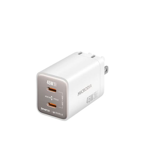 SMARTCube™ Nano 45W GaN Pro Wall Charger, Dual USB-C PD3.0 Microdia