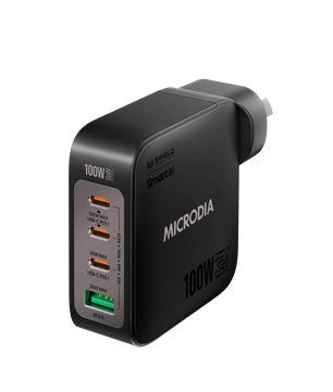 SMARTCube™ Nano 100W GaN Pro Wall Charger, 4-Port, USB-C PD3.0 + USB-A QC3.0 Microdia