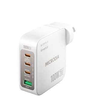 SMARTCube™ Nano 100W GaN Pro Wall Charger, 4-Port, USB-C PD3.0 + USB-A QC3.0 Microdia