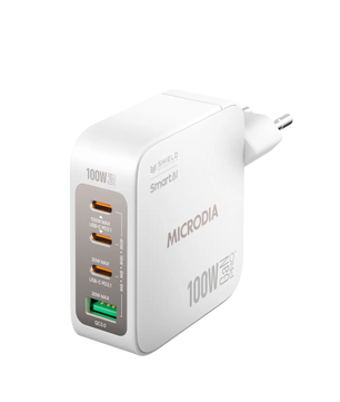 SMARTCube™ Nano 100W GaN Pro Wall Charger, 4-Port, USB-C PD3.0 + USB-A QC3.0 Microdia