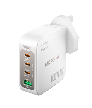 SMARTCube™ Nano 100W GaN Pro Wall Charger, 4-Port, USB-C PD3.0 + USB-A QC3.0 Microdia
