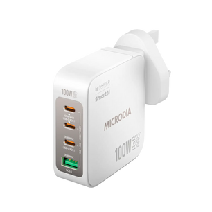 SMARTCube™ Nano 100W GaN Pro Wall Charger, 4-Port, USB-C PD3.0 + USB-A QC3.0 Microdia