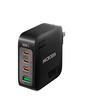 SMARTCube™ Nano 100W GaN Pro Wall Charger, 4-Port, USB-C PD3.0 + USB-A QC3.0 Microdia