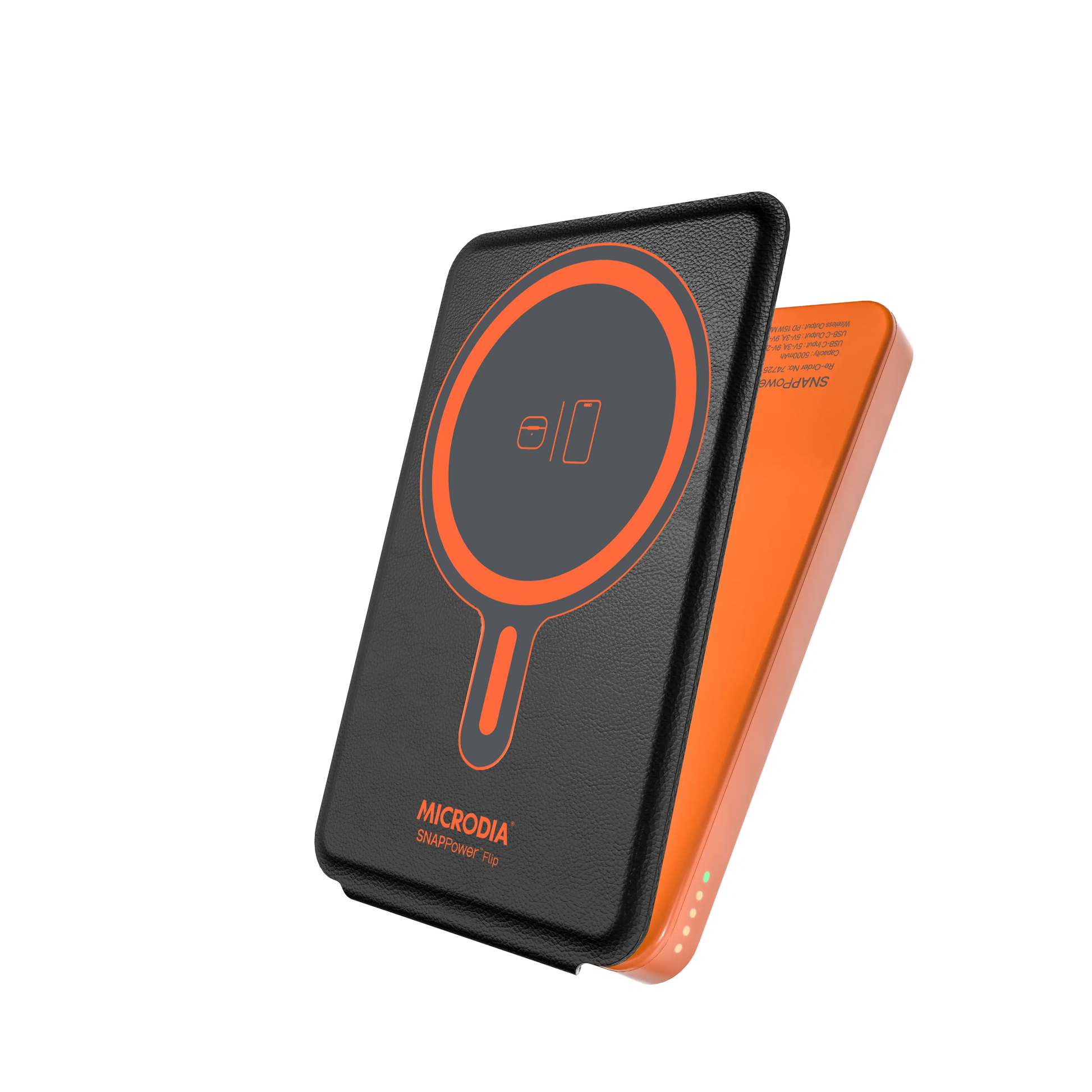 SNAPPower™ Flip 3-in-1 Magnetic Wireless Power Bank 5000mAh Microdia