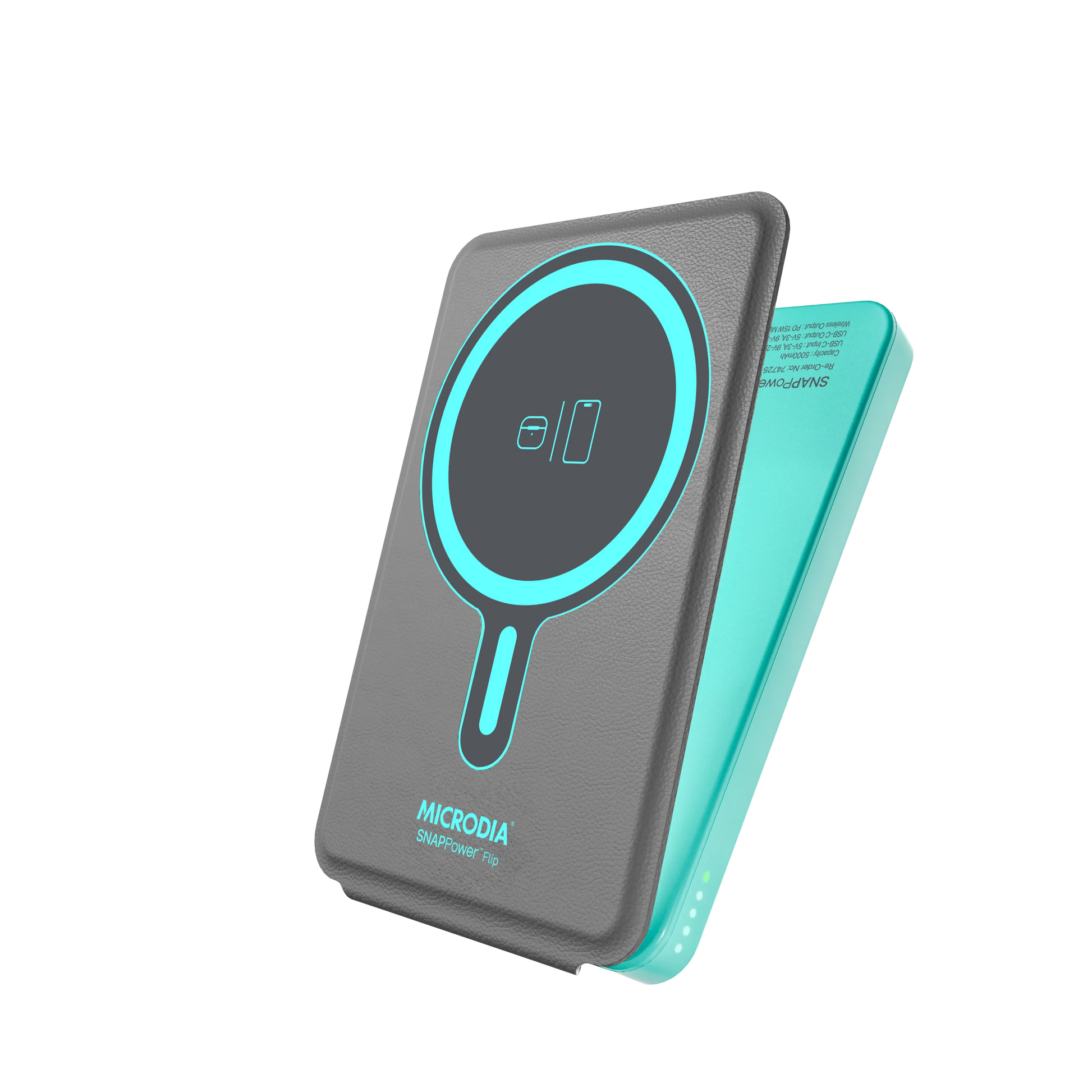 SNAPPower™ Flip 3-in-1 Magnetic Wireless Power Bank 5000mAh Microdia