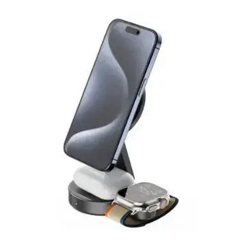 SNAPStation™ ASTRA Qi2 23W 3-in-1 Magnetic Foldable Wireless Charging Station with Detachable Apple Watch Wireless Charger With Original Apple Certified Apple Watch Charging Module MICRODIA