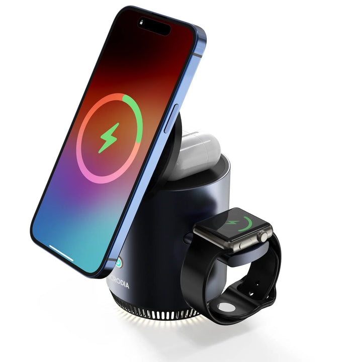 SNAPStation™ CORE Qi2 23W 4-in-1 Magnetic Wireless Charging Station with Night Light MICRODIA