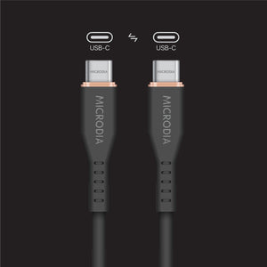 MICRODIA Fruitywire liquid silicon USB-C to USB-C 60W fast charging cable with reinforced connector joints